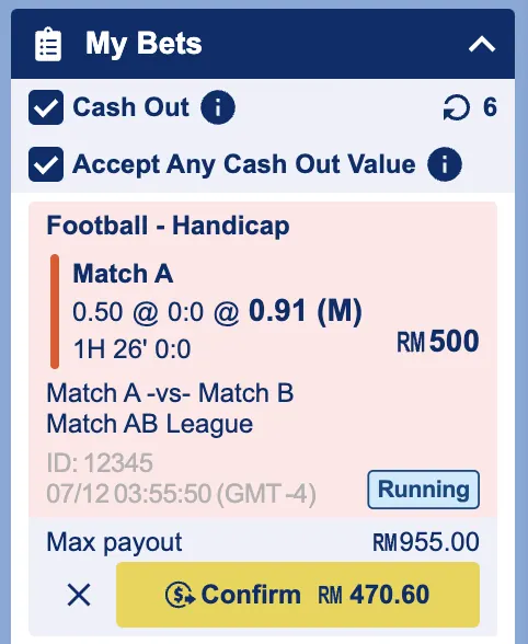 Cash Out step